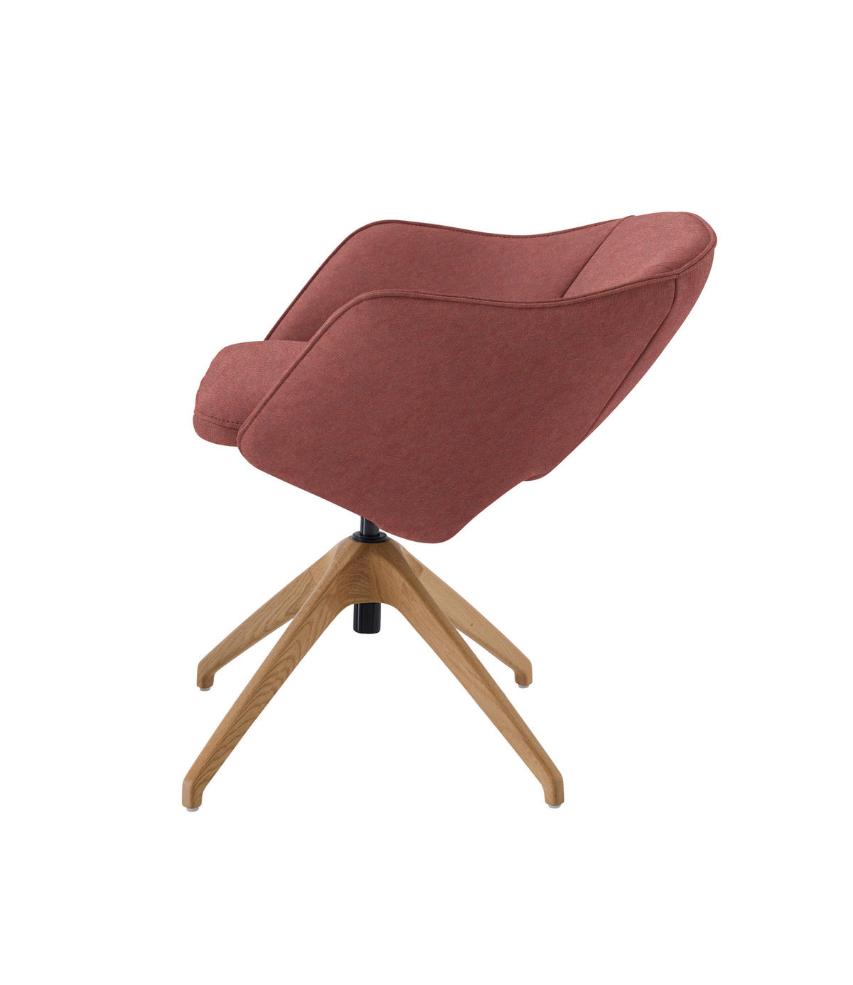 ARMLEHNSTUHL  in Echtleder naturbelassen  - Wildeiche/Altrosa, Design, Leder/Holz (63/74-90/57-73cm) - Koinor