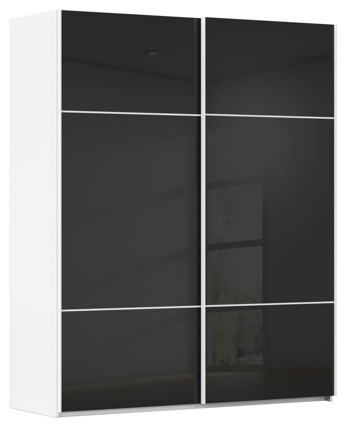 SCHWEBETÜRENSCHRANK 162/223/68 cm 2-türig Schwarz, Weiß  - Schwarz/Weiß, KONVENTIONELL, Glas/Holzwerkstoff (162/223/68cm) - Novel