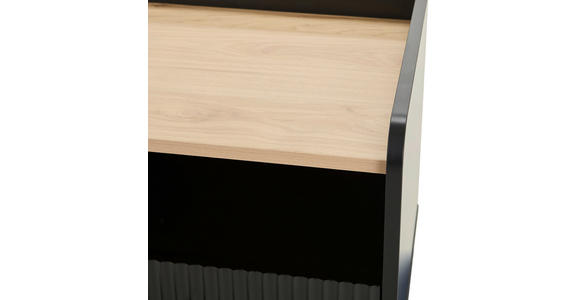 NACHTKÄSTCHEN in Schwarz, Eichefarben  - Eichefarben/Goldfarben, Design, Holzwerkstoff/Metall (50/54/40cm) - Xora