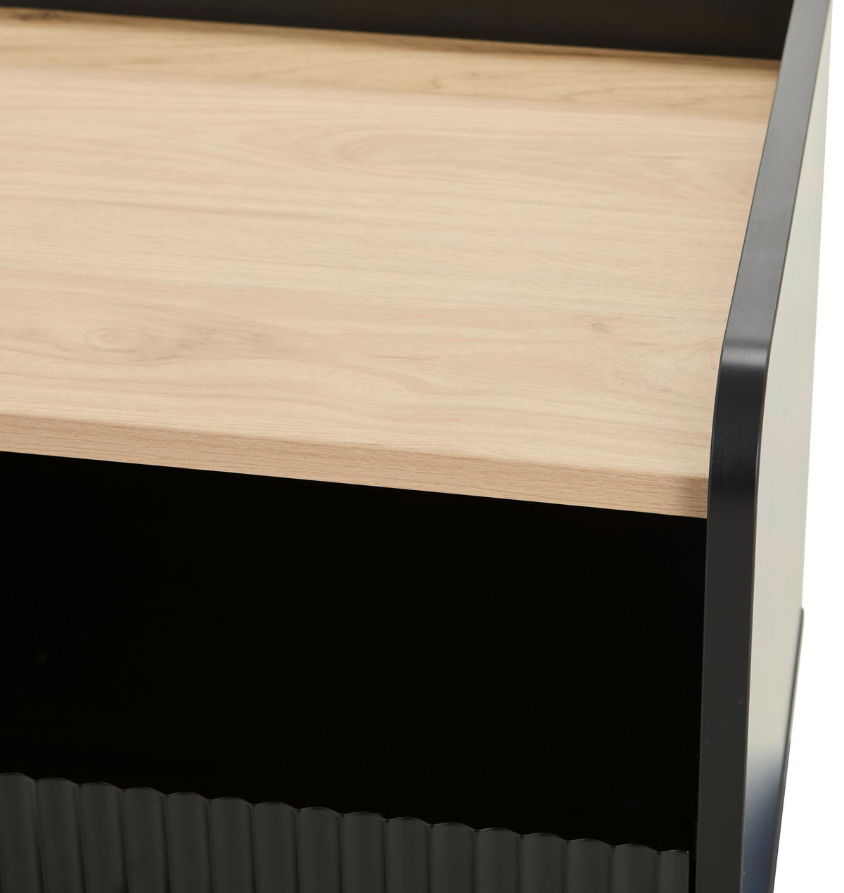 SÄNGBORD i svart, ekfärgad  - svart/guldfärgad, Design, metall/trämaterial (50/54/40cm) - Xora