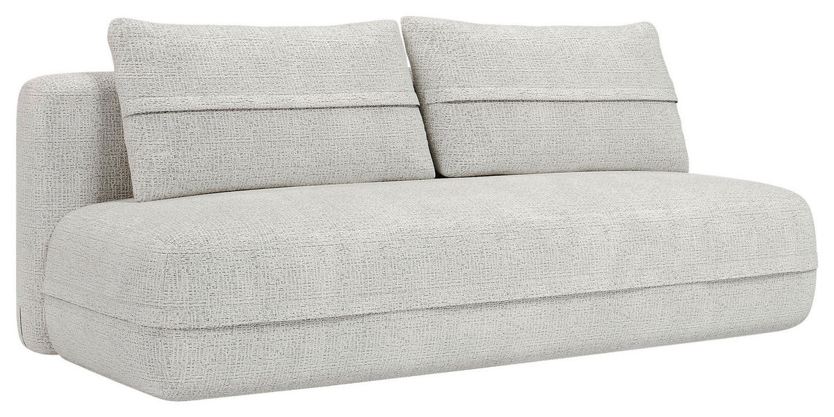 SCHLAFSOFA Chenille Perlmutt  inkl. Rückenkissen, Bettkasten, Schlaffunktion, Rücken echt, Liegefläche im Originalstoff  - Perlmutt/Schwarz, KONVENTIONELL, Kunststoff/Textil (213/92/105cm) - Milino