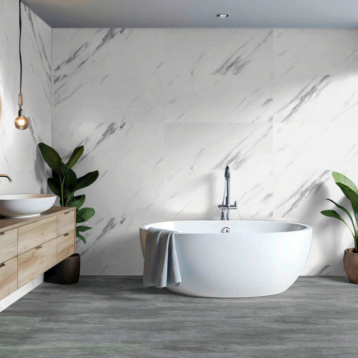 Vinyl für die Wand XL  - Weiß Hochglanz/Grau Hochglanz, MODERN, Kunststoff (120/60/0,37cm)