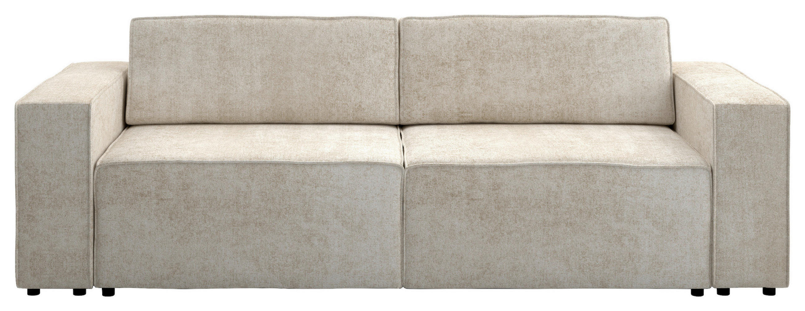 3-SITZER-SOFA Webstoff Beige  - Beige/Schwarz, MODERN, Kunststoff/Textil (254/84/98cm) - Stylife