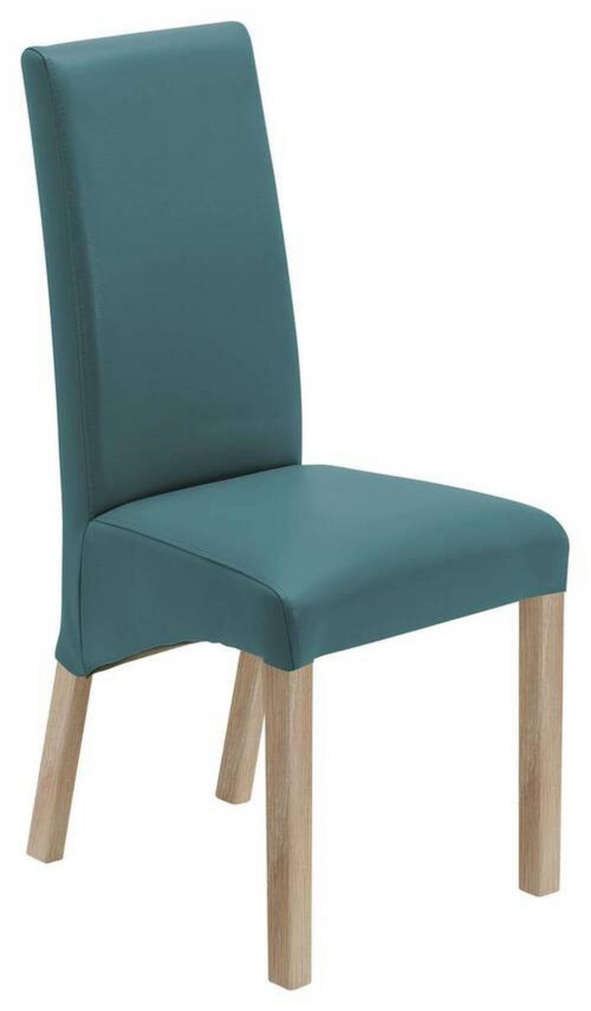 STUHL Lederlook Petrol, Sonoma Eiche  - Petrol/Sonoma Eiche, KONVENTIONELL, Holz/Textil (47/102/57cm) - Carryhome