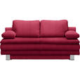 SCHLAFSOFA in Flachgewebe Rot  - Chromfarben/Rot, Design, Textil/Metall (194/96/86cm) - Novel