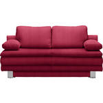 SCHLAFSOFA Flachgewebe Rot  - Chromfarben/Rot, Design, Textil/Metall (194/96/86cm) - Novel