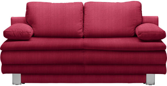 SCHLAFSOFA in Flachgewebe Rot  - Chromfarben/Rot, Design, Textil/Metall (194/96/86cm) - Novel