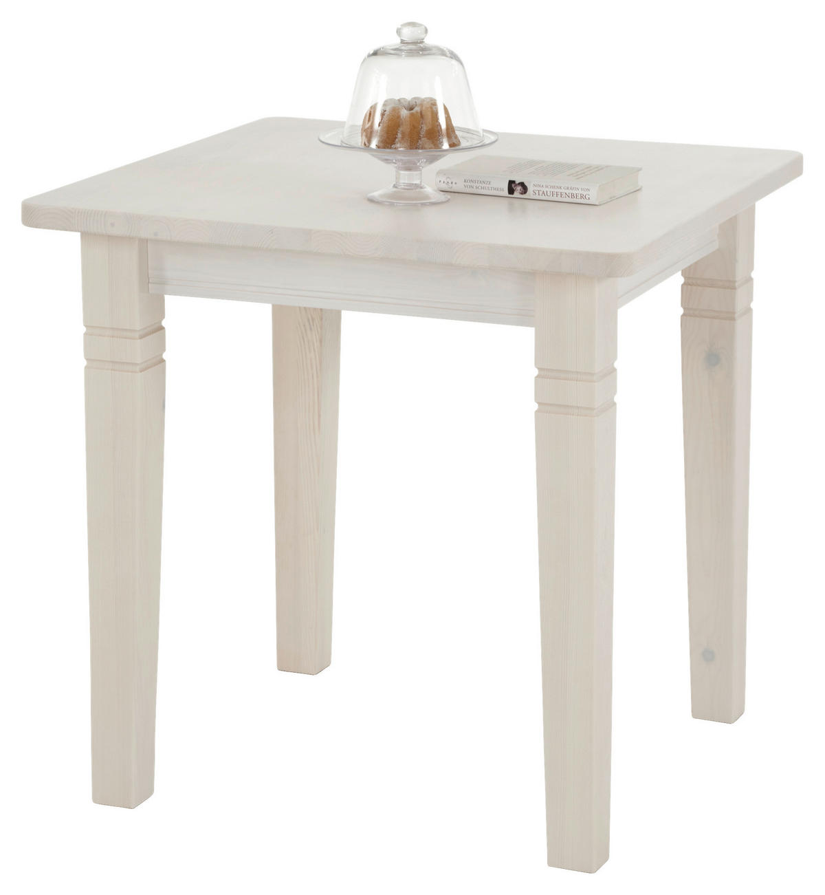 ESSTISCH in Holz 78/78/78 cm  - Weiß, ROMANTIK / LANDHAUS, Holz (78/78/78cm) - Boxxx