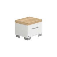 NACHTSCHRANK 48,4/39,1/39,6 cm  - Eichefarben/Silberfarben, Basics, Holzwerkstoff/Metall (48,4/39,1/39,6cm) - Paidi