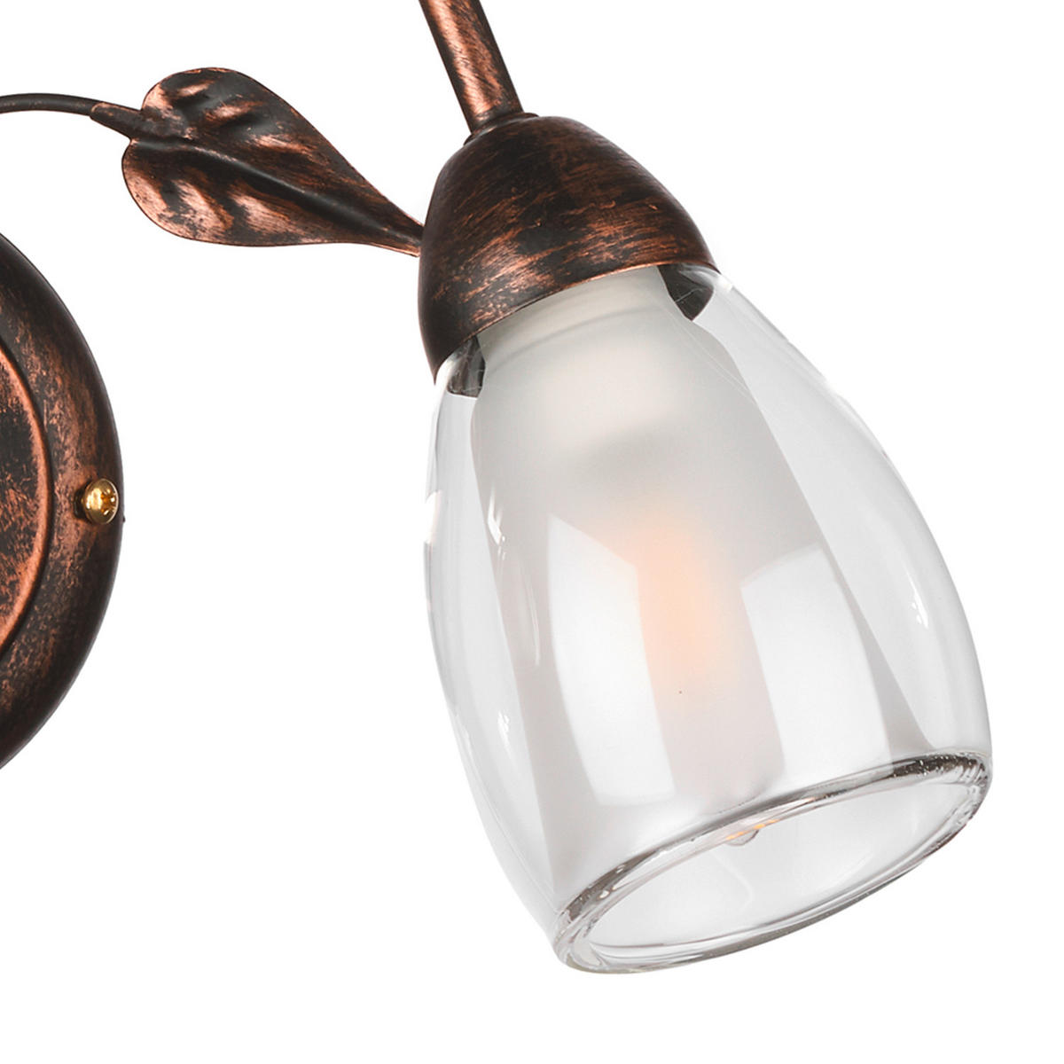 WANDLEUCHTE Delia 37/20/33 cm   - Cognac, KONVENTIONELL, Glas/Metall (37/20/33cm)