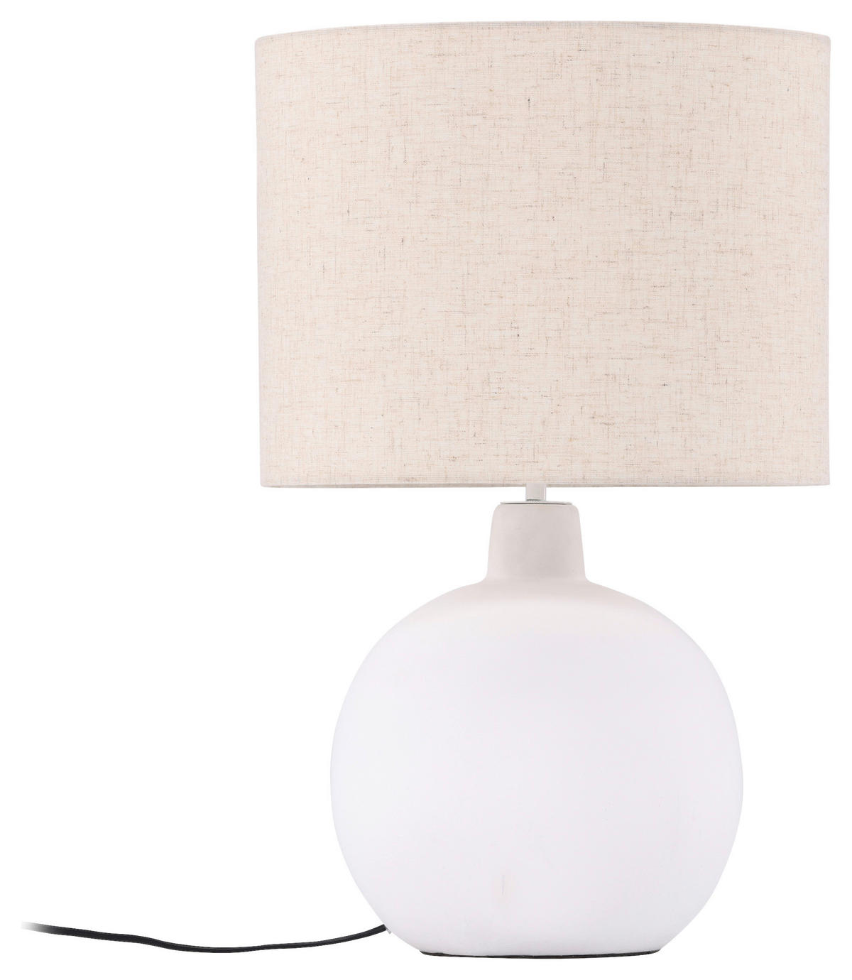 TISCHLEUCHTE 32/51/32 cm   - Beige/Weiß, Basics, Textil/Stein (32/51/32cm) - P & B