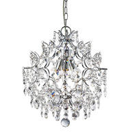 KRISTALL-HÄNGELEUCHTE 38/162 cm   - Chromfarben, Design, Glas/Metall (38/162cm) - Searchlight