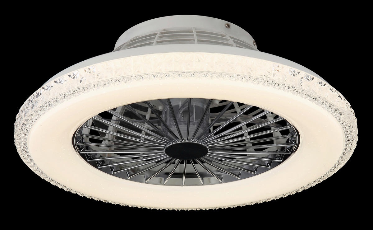 DECKENVENTILATOR  50/17,5 cm    - Klar/Chromfarben, Basics, Kunststoff/Metall (50/17,5cm) - Globo