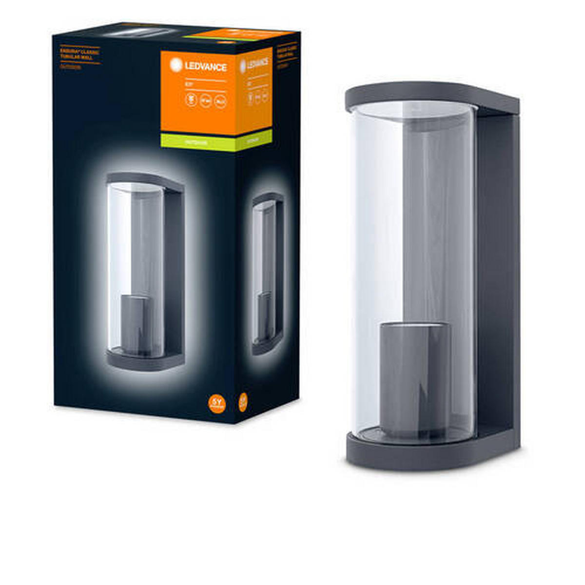 AUßENWANDLEUCHTE 11,7/8,2/22,2 cm   - Anthrazit, Basics, Glas/Metall (11,7/8,2/22,2cm) - Ledvance