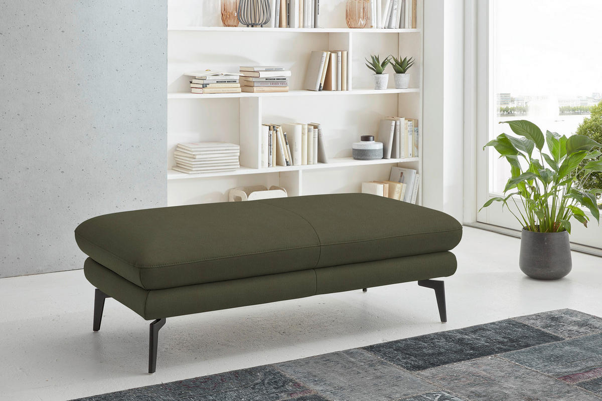 2,5-SITZER in Leder Grün  - Schwarz/Grün, Design, Leder/Metall (196/86/104cm) - Dieter Knoll