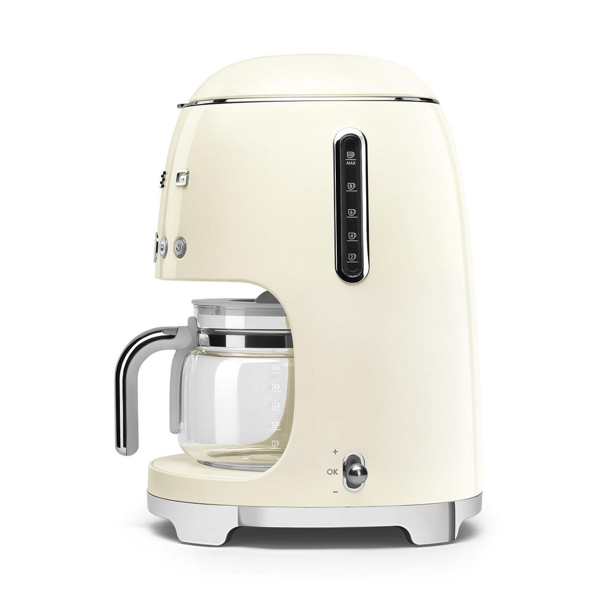 FILTERKAFFEEMASCHINE  - Creme, Basics, Glas/Metall (24,5/36,1/25,6cm) - SMEG