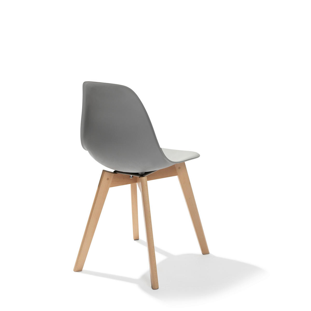 STUHL-SET 4 Stück stapelbar, UV-beständig   - Dunkelgrau, MODERN, Holz/Metall (47/83/53cm) - MID.YOU