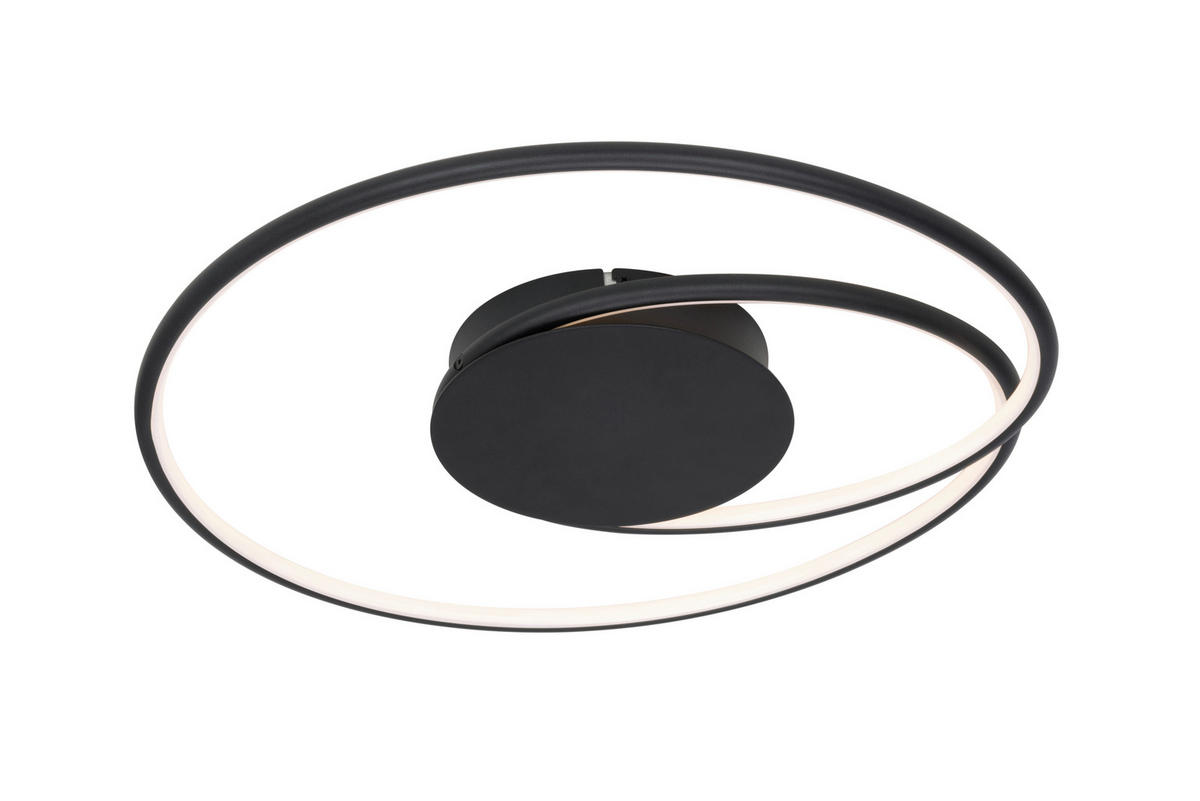 STROPNÍ LED SVÍTIDLO, 45/8 cm  - černá, Lifestyle, kov/plast (45/8cm) - Novel