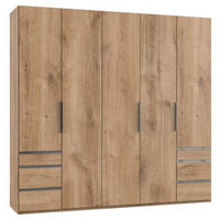 DREHTÜRENSCHRANK in Eichefarben  - Chromfarben/Eichefarben, Modern, Holzwerkstoff (250/236/58cm) - MID.YOU