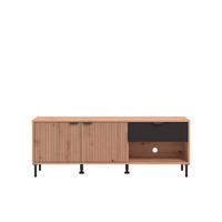 TV-ÁLLVÁNY fekete, Artisan tölgy  - fekete/Artisan tölgy, Basics, faalapú anyag (150,5/40/54,5cm) - Xora