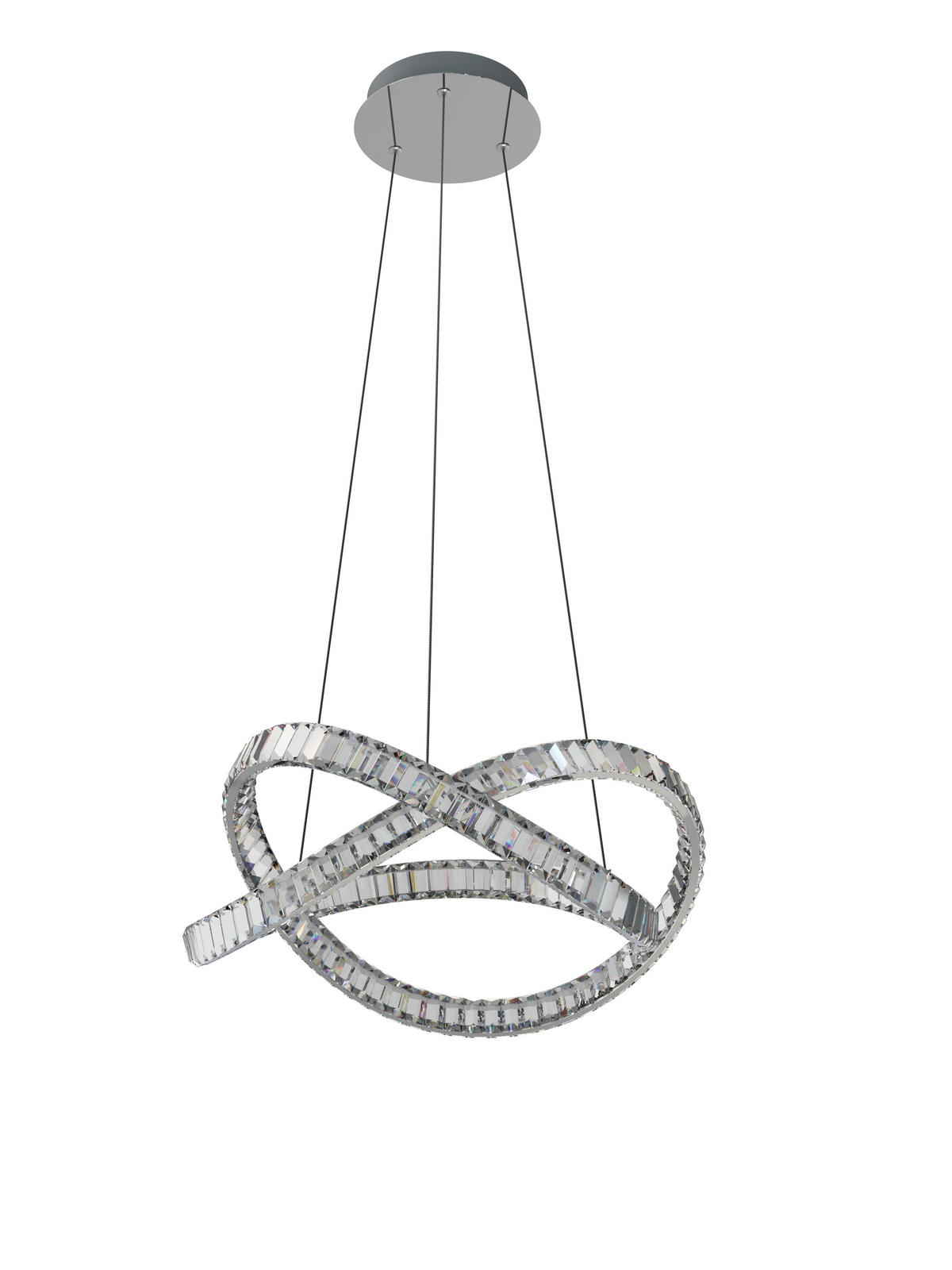 LED-HÄNGELEUCHTE Detroit 53/150 cm   - Silberfarben, Design, Glas/Kunststoff (53/150cm) - Glandor