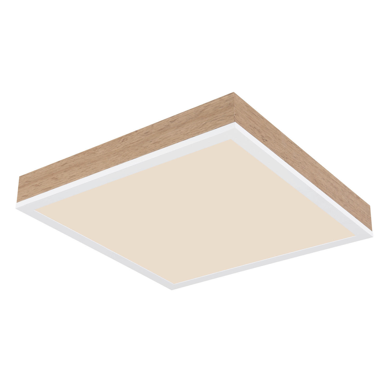 LED-DECKENLEUCHTE 30/30/6 cm   - Opal/Weiß, Natur, Holz/Kunststoff (30/30/6cm) - Globo