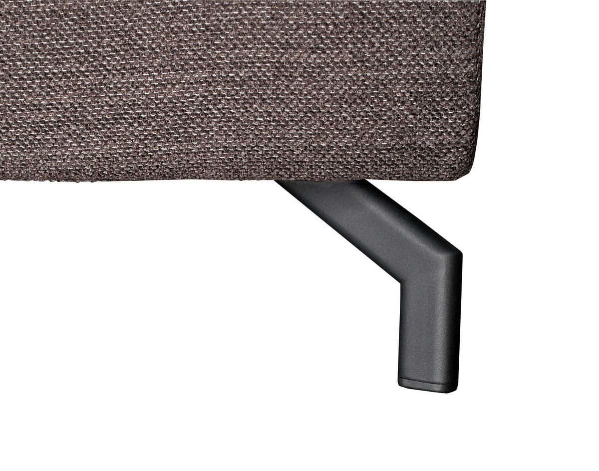 ECKSOFA Dunkelbraun Chenille  - Dunkelbraun/Schwarz, KONVENTIONELL, Textil/Metall (240/185cm) - Carryhome