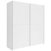 SCHWEBETÜRENSCHRANK 170/191/59 cm 2-türig Weiß  - Silberfarben/Weiß, Basics, Holzwerkstoff/Kunststoff (170/191/59cm) - Boxxx