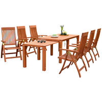 GARTENSET 8-teilig EukalyptusholzHartholz ,[ ]}8-teilig  - Naturfarben, KONVENTIONELL, Holz - Gardenson