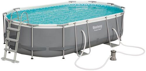 POOLSET 56448GS 488/305/107 cm  - Blau/Weiß, KONVENTIONELL, Kunststoff/Metall (488/305/107cm) - Bestway