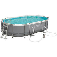 POOLSET 56448GS 488/305/107 cm  - Blau/Weiß, KONVENTIONELL, Kunststoff/Metall (488/305/107cm) - Bestway