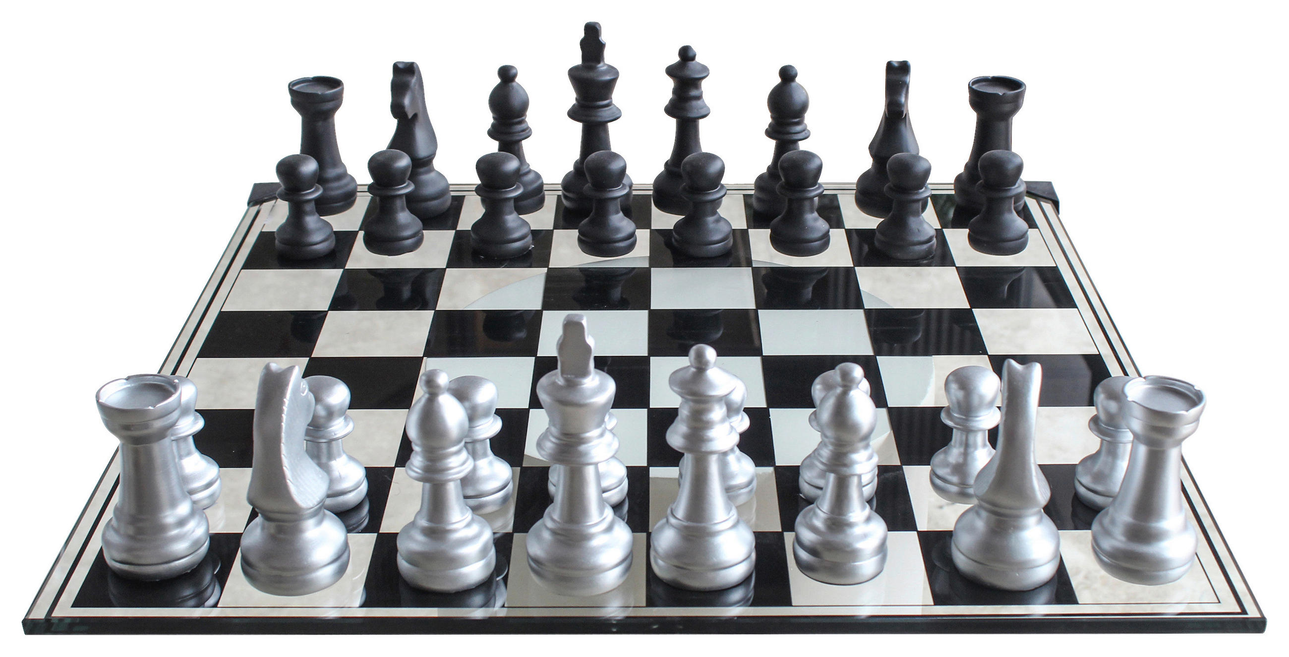 BRETTSPIEL  - Silberfarben/Schwarz, LIFESTYLE, Glas/Kunststoff (60/60cm) - Ambia Home