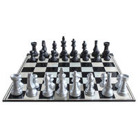 BRETTSPIEL  - Silberfarben/Schwarz, LIFESTYLE, Glas/Kunststoff (60/60cm) - Ambia Home