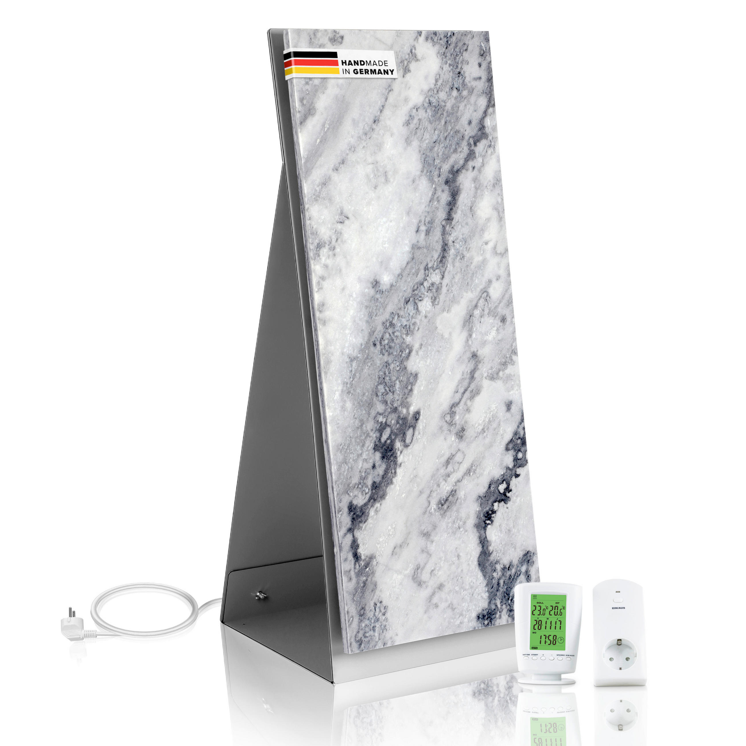 INFRAROT-HEIZPANEEL 800 W W  - Hellgrau, Basics, Stein (100/40/2cm) - MID.YOU