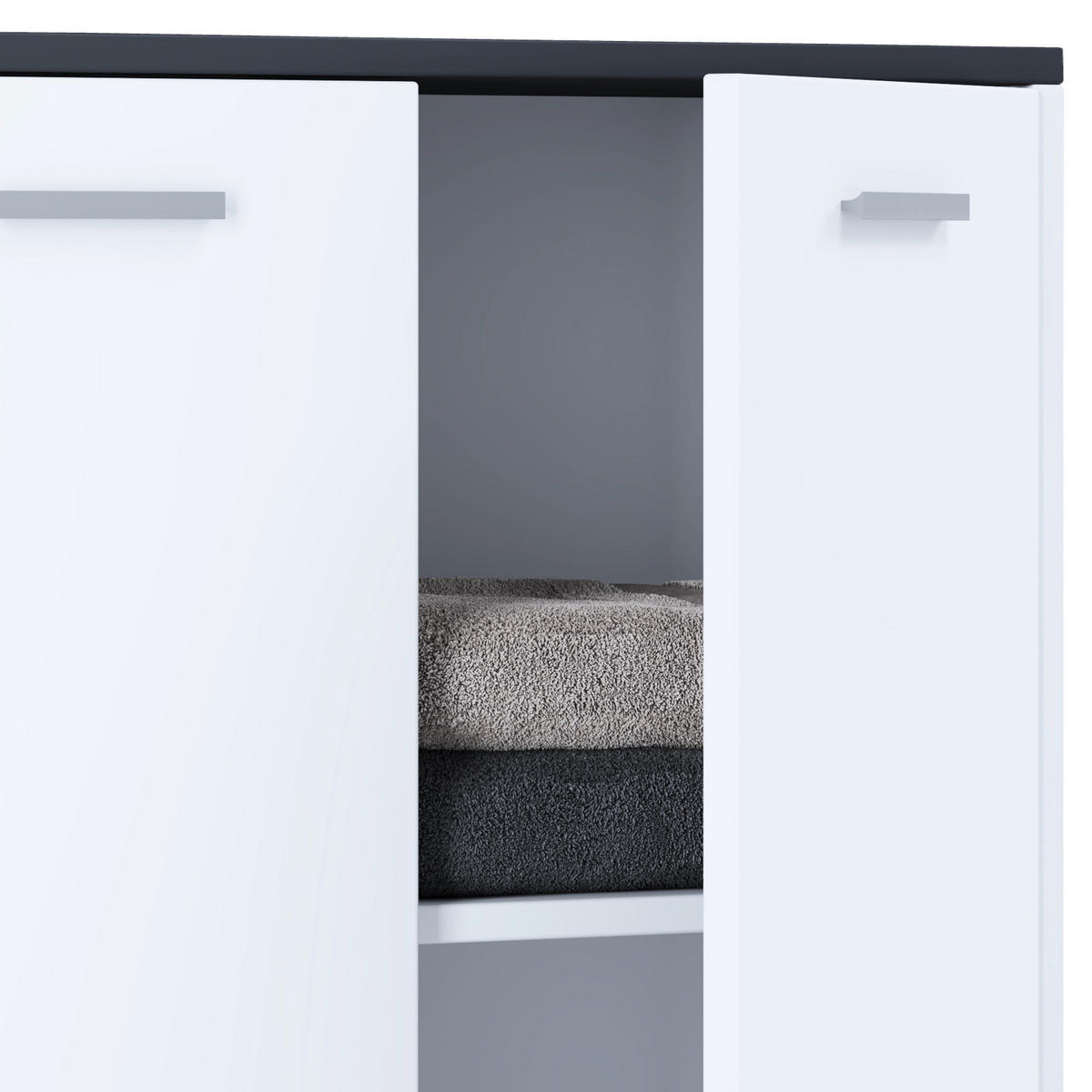 KOMMODE 60/81/28 cm  in Anthrazit, Weiss  - Weiss/Anthrazit, Modern, Holzwerkstoff/Kunststoff (60/81/28cm) - MID.YOU