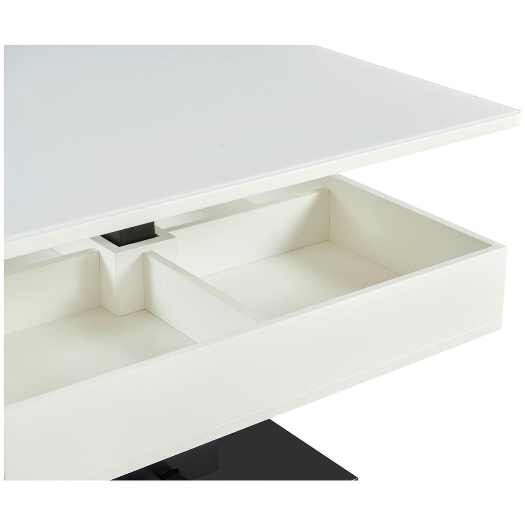 Thumbnail - Livetastic Couchtisch, Schwarz, Weiß, Metall, Glas, Holzwerkstoff, rechteckig, Bodenplatte, Sockel, 80x47x80 cm, Staurau...