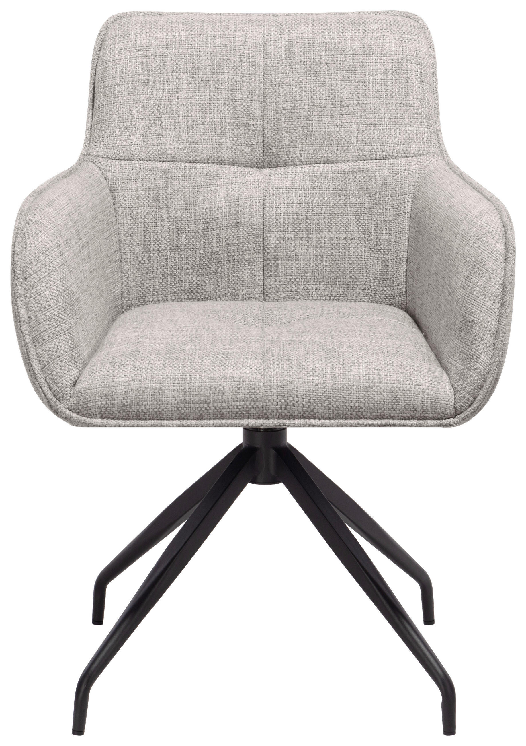 ARMLEHNSTUHL  in Eisen Mikrofaser  - Beige/Schwarz, Design, Textil/Metall (63/84/62cm) - Novel
