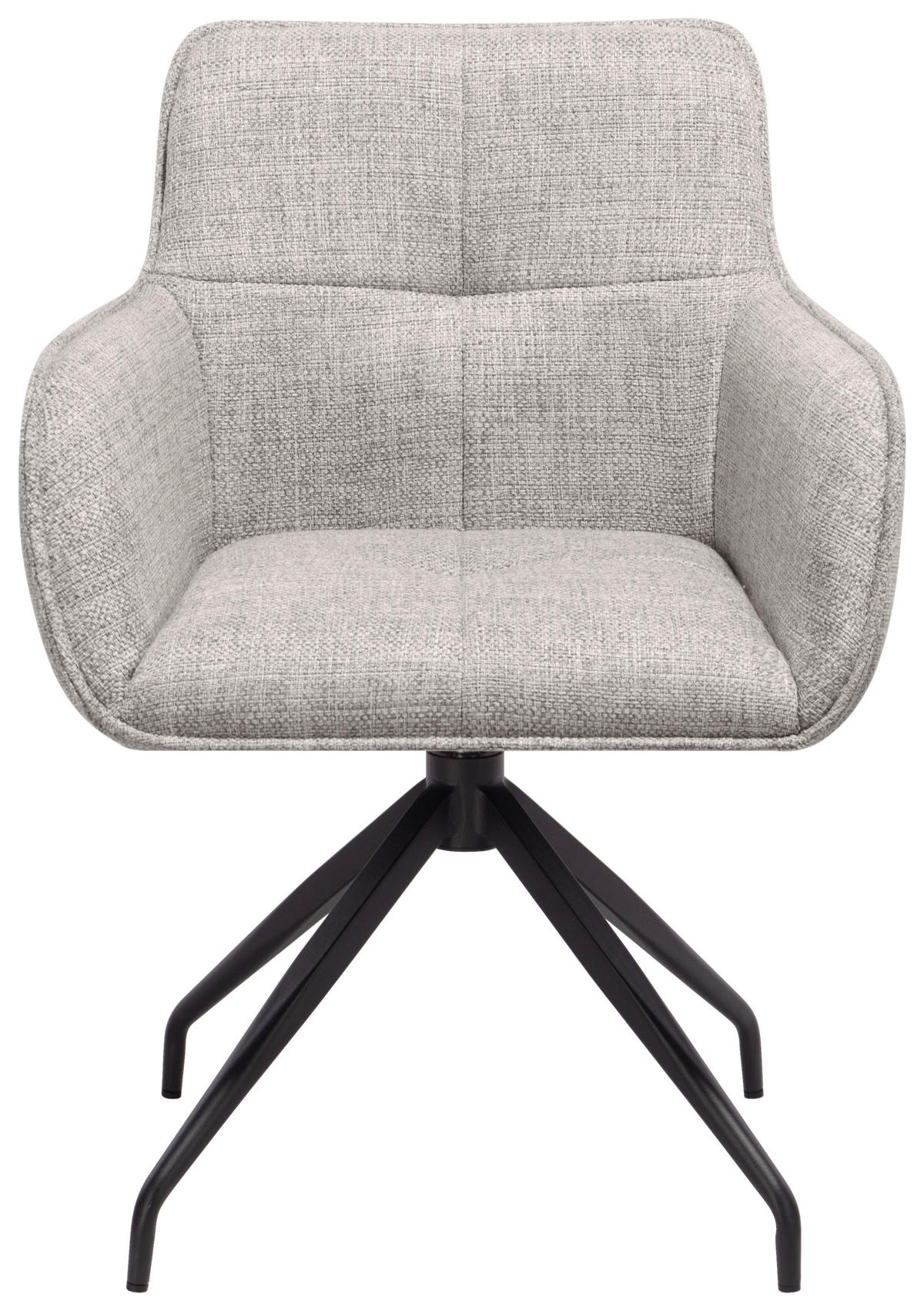 ARMLEHNSTUHL  in Eisen Mikrofaser  - Beige/Schwarz, Design, Textil/Metall (63/84/62cm) - Novel