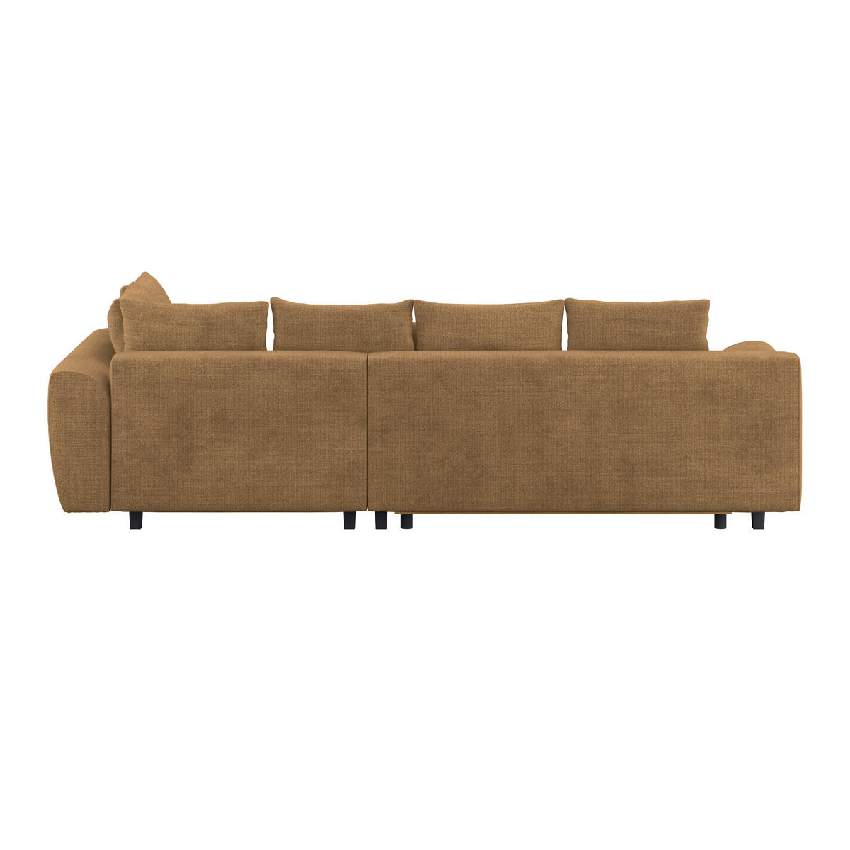 ECKSOFA MENDOZA NEW Rostfarben Chenille, Struktur Zierkissen, Rückenkissen, Bettkasten  - Rostfarben/Schwarz, KONVENTIONELL, Textil (309/197cm) - MID.YOU