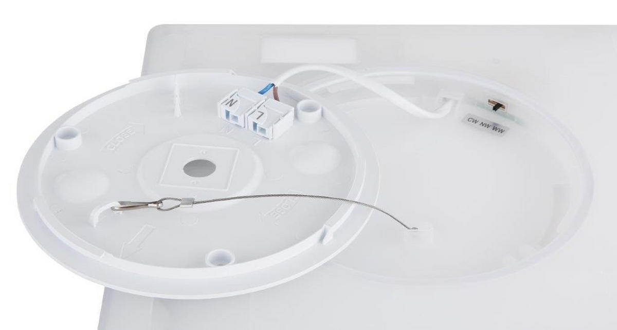 LED PLAFONJERA ZA KUPATILA - bela/opal, Osnovno, plastika (29,4/29,4/2,5cm)