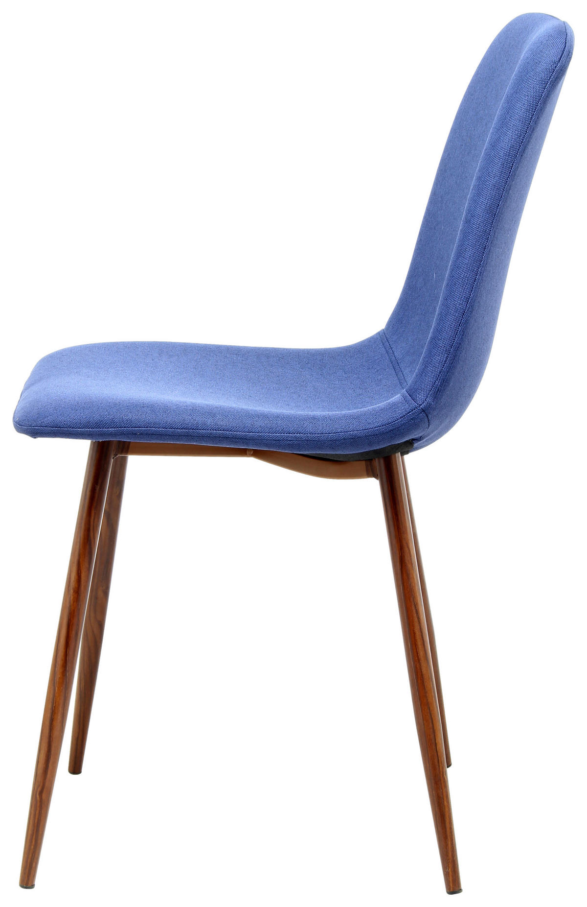 STUHL-SET 2 Stück  in Flachgewebe  - Blau/Braun, Design, Textil/Metall (46.5/84.5/55cm) - Kayoom