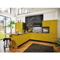 EINBAUKÜCHE SILVIA  - Currygelb, Design, Holzwerkstoff - Novel
