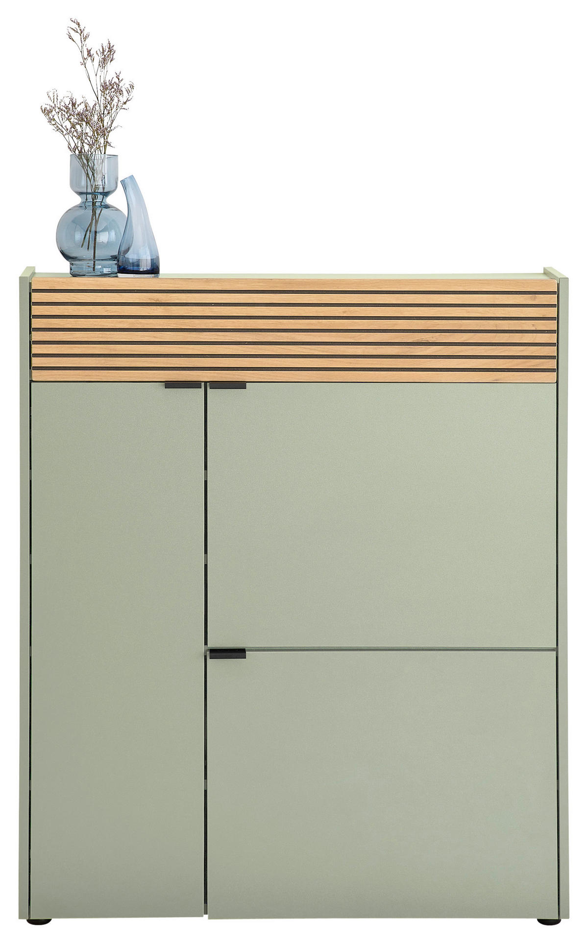 SCHUHSCHRANK  in 83/99/22 cm  - Eichefarben/Schwarz, Design, Holzwerkstoff/Kunststoff (83/99/22cm) - Voleo