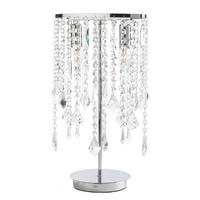 KRISTALL-TISCHLEUCHTE 25/45 cm   - Chromfarben, KONVENTIONELL, Glas/Metall (25/45cm)