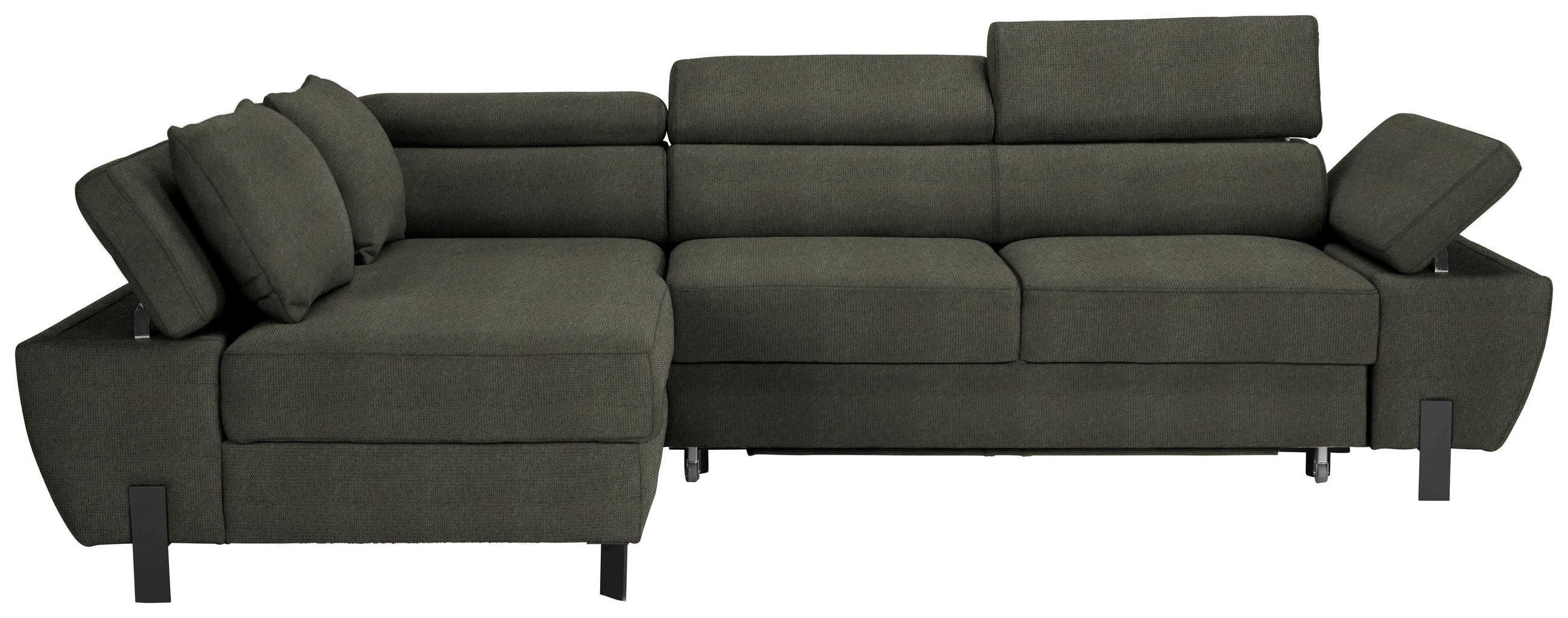 HÖRNSOFFA i vävt tyg mörkgrön  - grön/ljusgrå, Modern, metall/textil (93/90/277cm) - MID.YOU