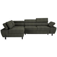 HÖRNSOFFA i vävt tyg mörkgrön  - grön/ljusgrå, Modern, metall/textil (93/90/277cm) - MID.YOU