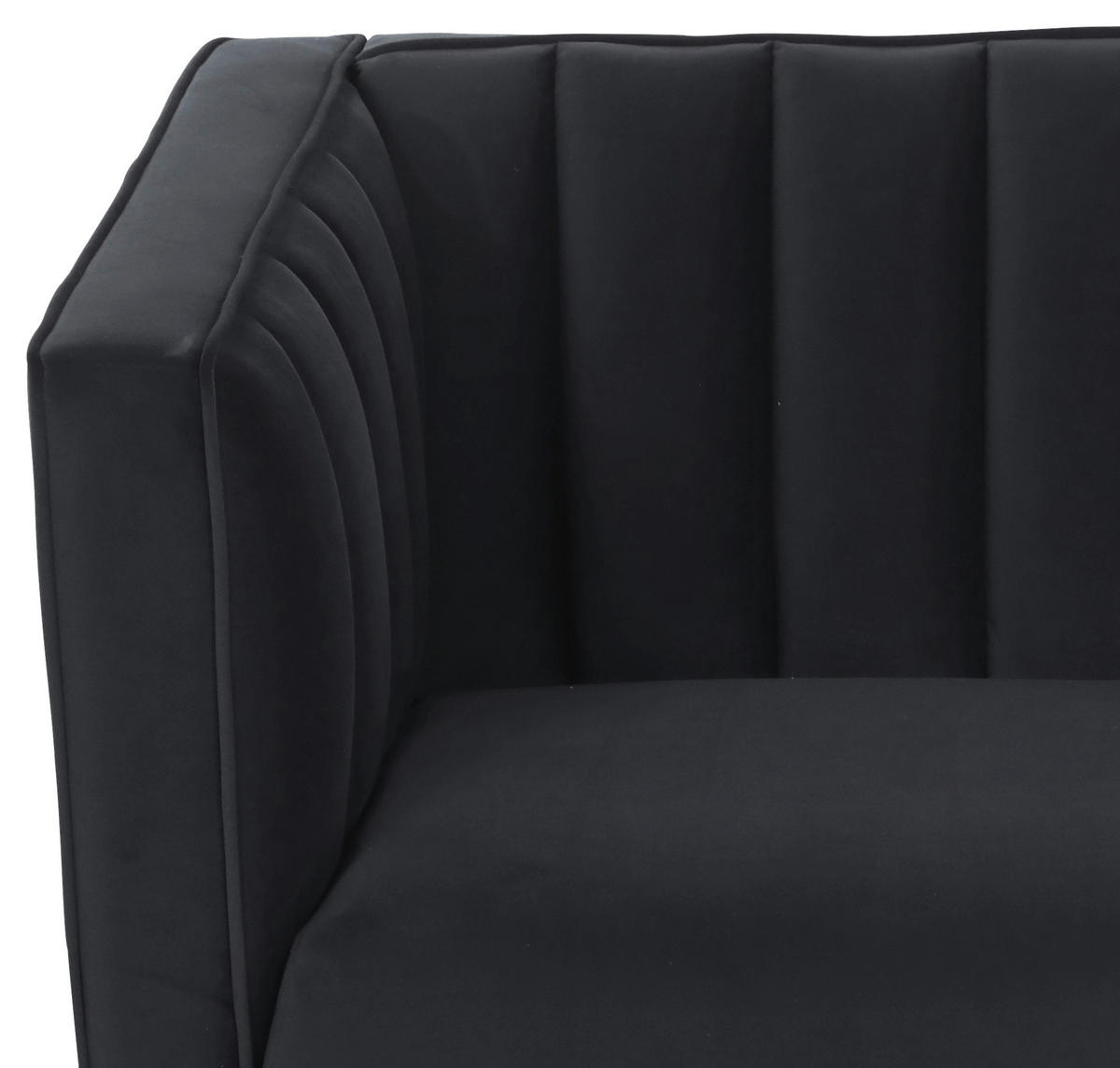 2-SITZER-SOFA Samt Schwarz  - Goldfarben/Schwarz, Design, Textil/Metall (144/75/85cm) - Livetastic