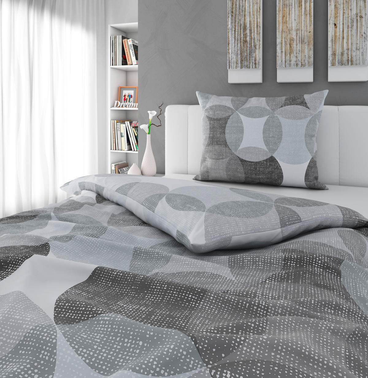 POSTEĽNÁ BIELIZEŇ, flanel, antracitová, 140/200 cm - antracitová, Konventionell, textil (140/200cm) - Novel