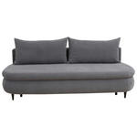 SCHLAFSOFA Simon Webstoff, Plüsch Grau  inkl. Rückenkissen, Bettkasten, Schlaffunktion, Rücken echt, Liegefläche im Originalstoff  - Schwarz/Grau, Design, Holz/Textil (213/89/105cm) - Novel