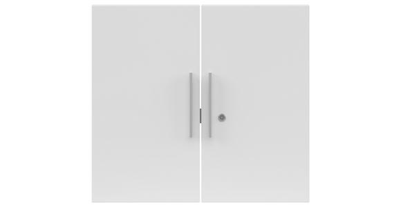 TÜRENSET 75,5/67,4/1,6 cm - Weiß Hochglanz/Silberfarben, KONVENTIONELL, Holzwerkstoff/Metall (75,5/67,4/1,6cm) - Voleo
